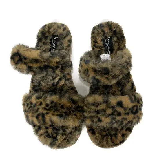 Koolaburra by UGG Faux-Fur Slide Sandals Cheetah Size 9 - Picture 3 of 11